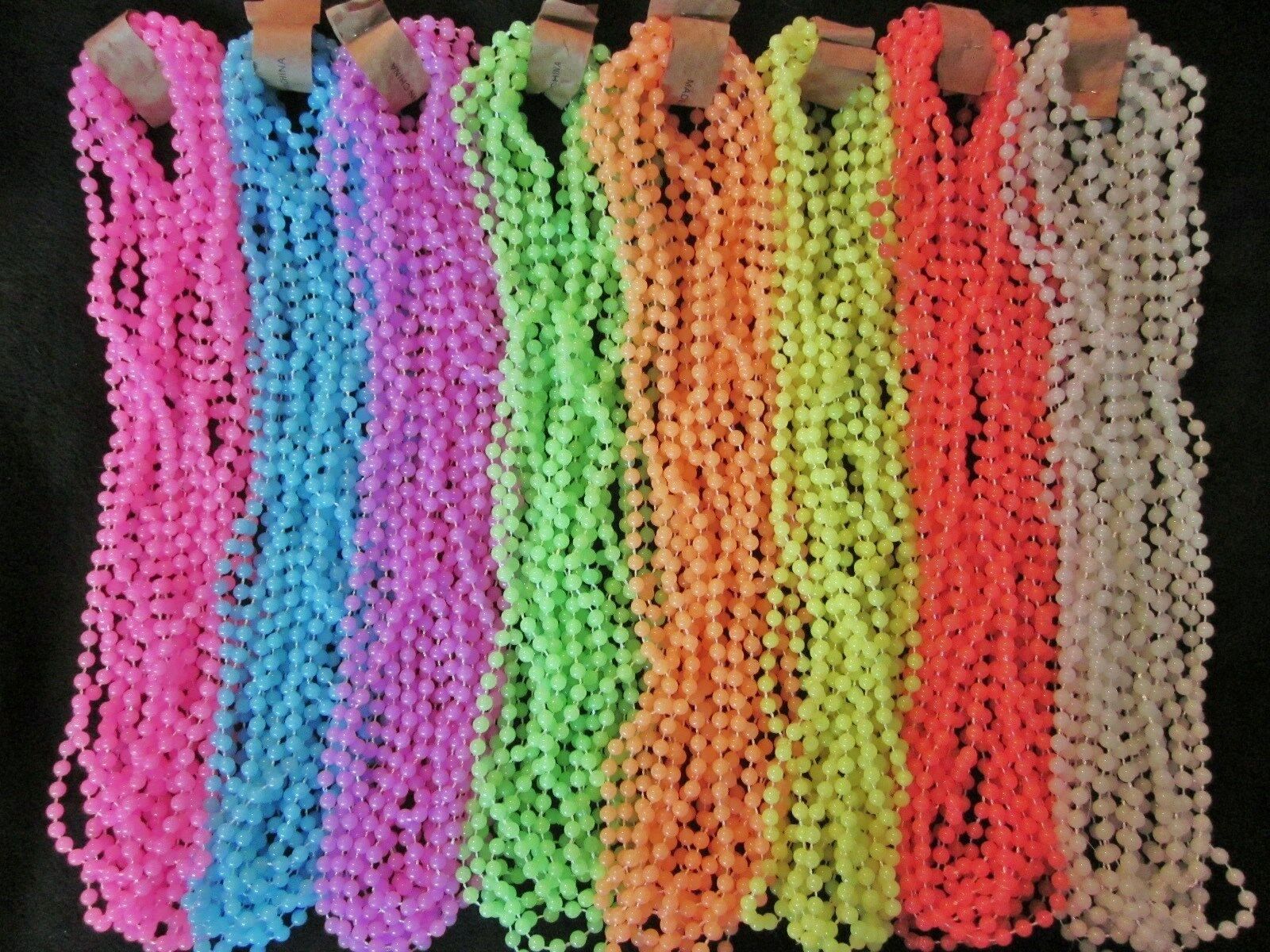 3 Dozen (36 Strands) Glow-in-the-dark Mardi Gras Party Birthday Necklaces Beads