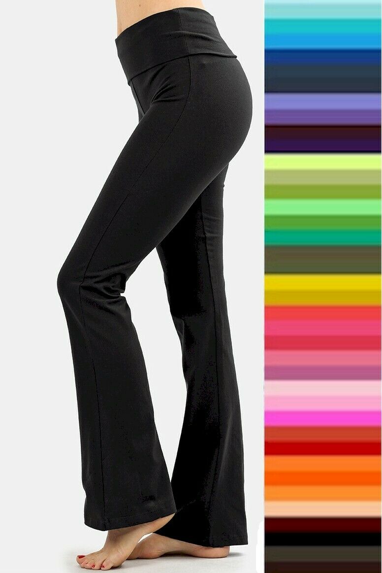 Yoga Zenana Pants Stretch Cotton Fold High Waisted Legging S- Xl Plus 1x-3x