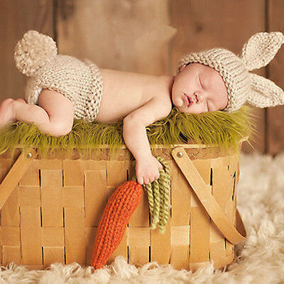 Newborn Baby Boy Girl Lovely Crochet Knit Costume Photo Photography Prop Outfits