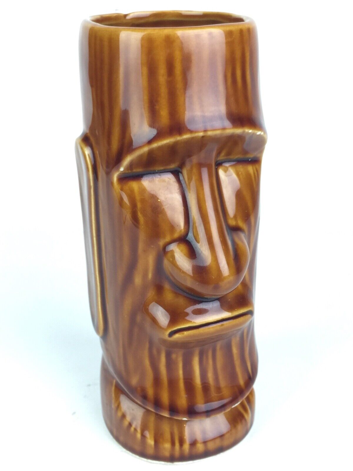 Vintage Hawaii Easter Island Themed Tiki Mug / Cup Caramel/brown - Excellent