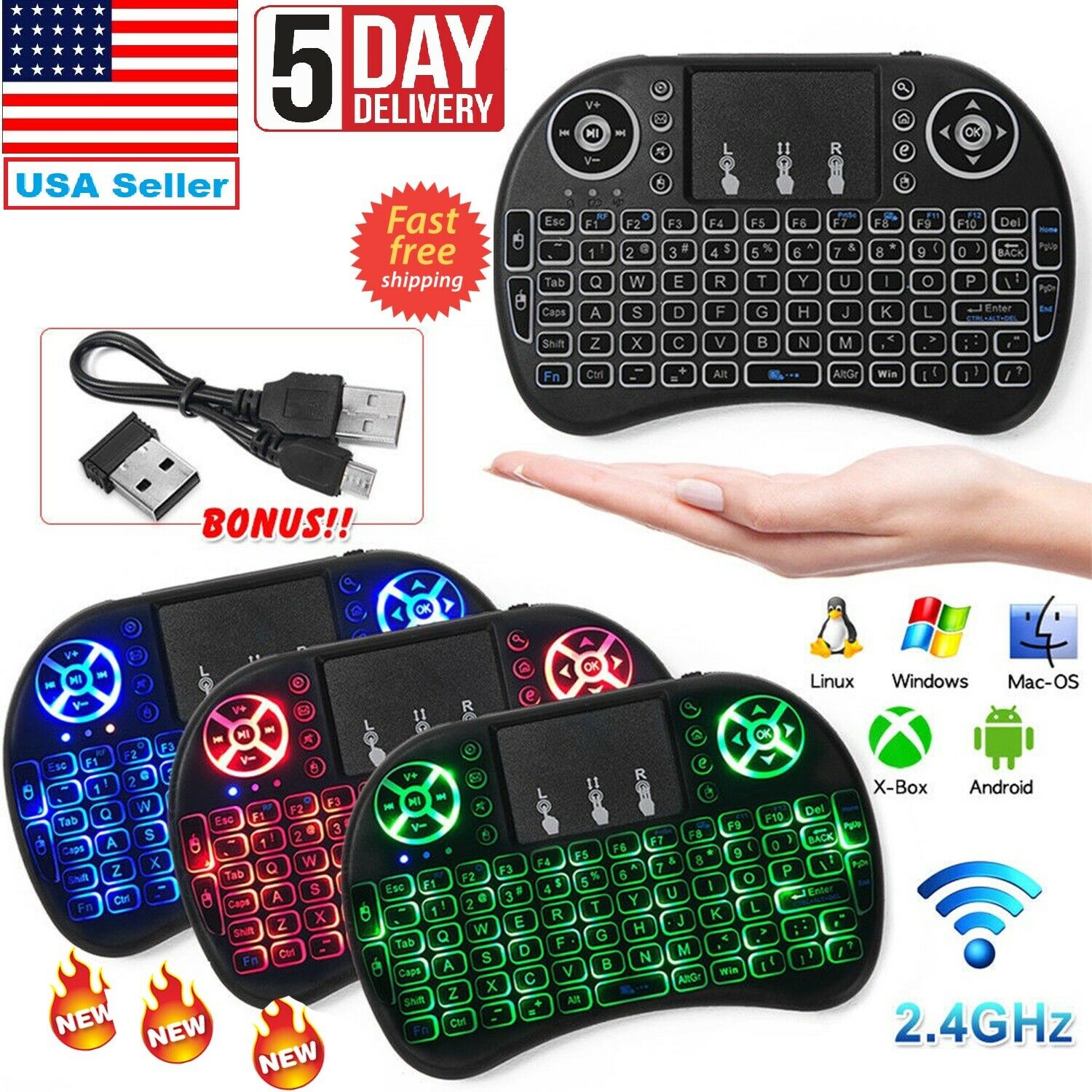 Mini Wireless Remote Keyboard Mouse For Samsung,lg Smart Tv,android,tablet,pc
