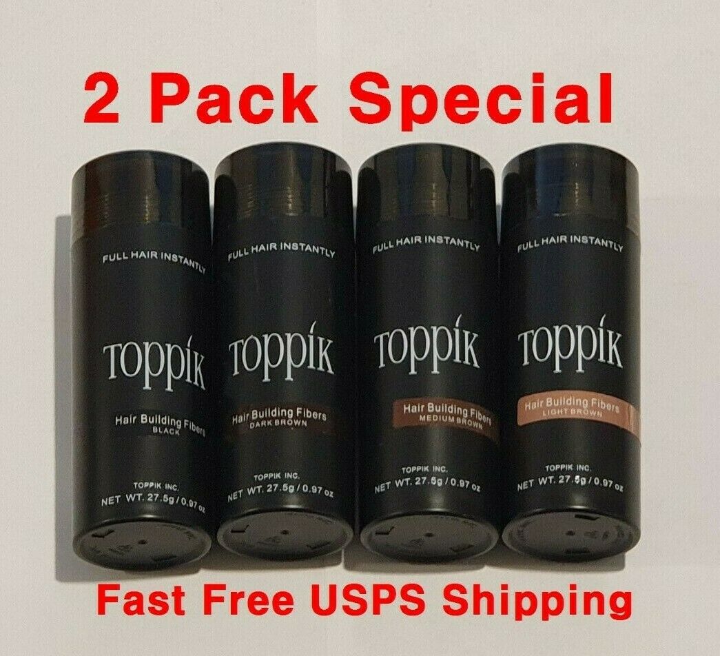 Toppik Hair Building Fibers ✅ 2 Pack ✅ Dark Brown Black Medium Brown Light ✅
