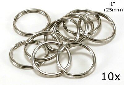 Stainless Steel Key Rings 1" (25mm) Split Ring, Wholesale Lot 10