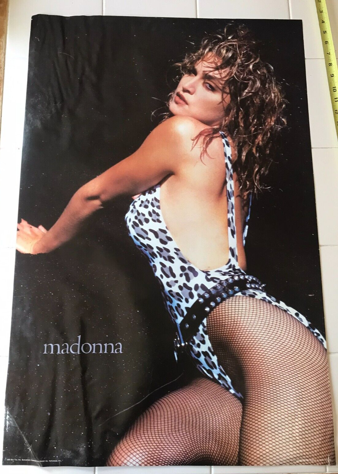 Vintage Madonna Poster - 1980s Sexy Pinup 23 X 35 Fishnet, Swimsuit 1985 Boy Toy